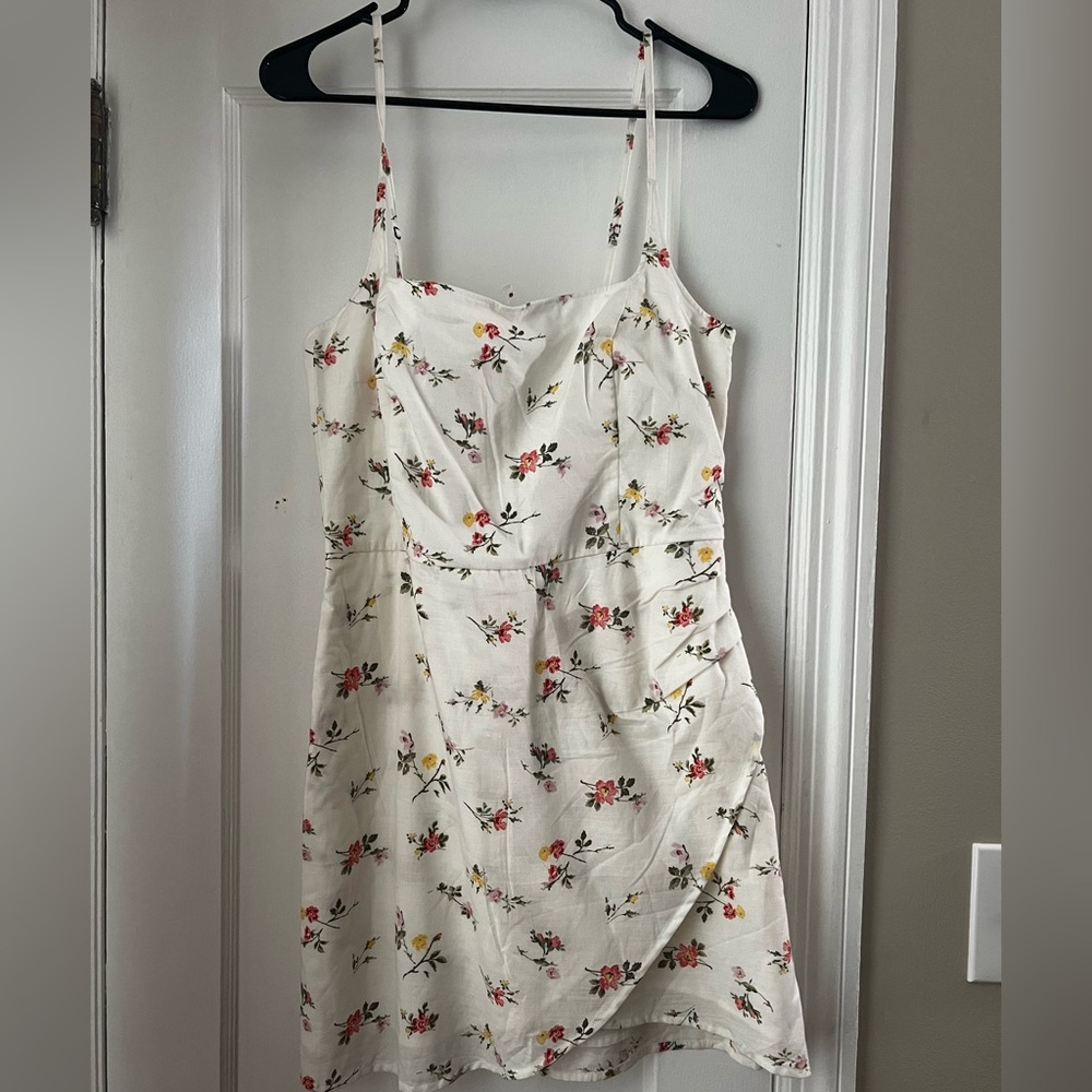 Abercrombie & Fitch Pink and Red Asymmetrical Wrap Sundress